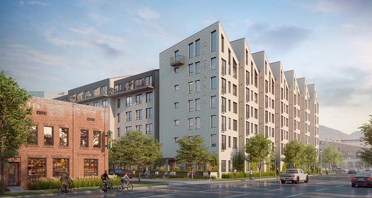 Rendering of an apartment building