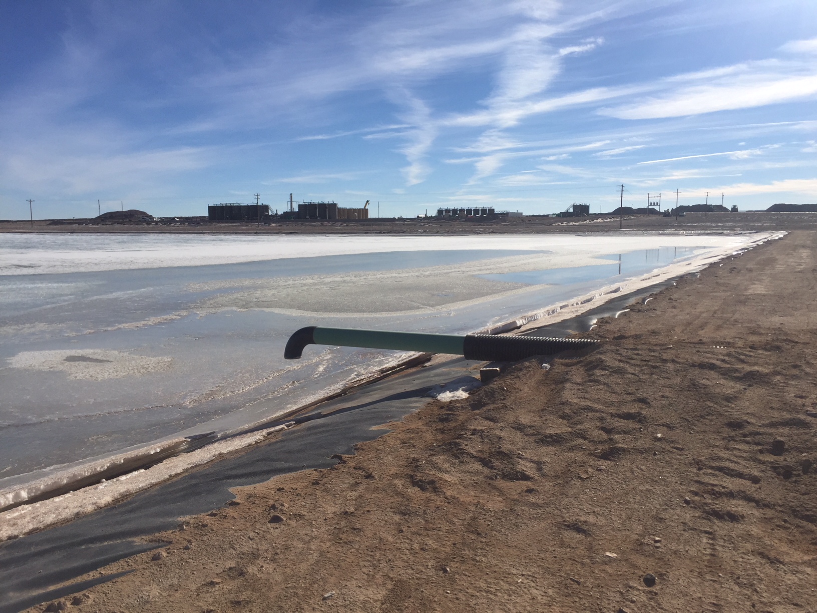 Ponds for waste water storage used in fracking process